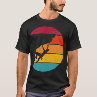 Retro Vrije Solo Klimmen Klimmer Boulderen Bergbek T-shirt