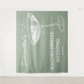 Retro vrijgezellenfeest achtergrond groene cocktai wandkleed (Voorkant)