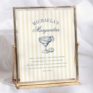 Retro vrijgezellenweekend Margarita Bar bord Poster