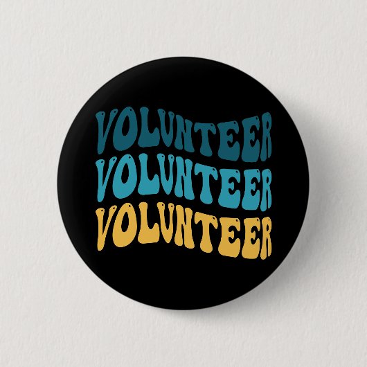 Retro Vrijwilliger Ronde Button 5,7 Cm (Voorkant)