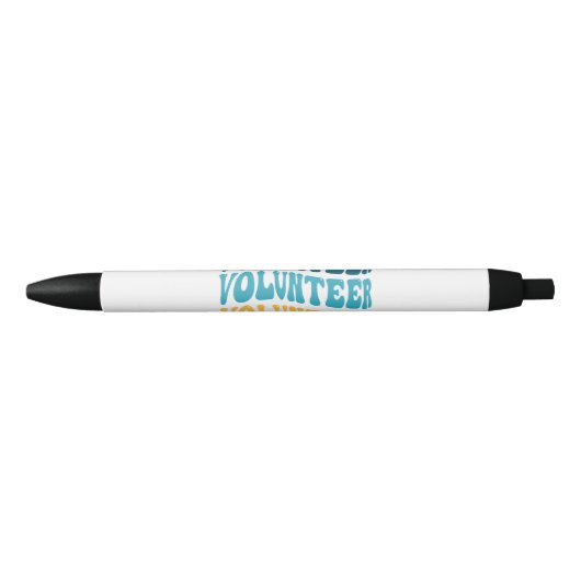 Retro Vrijwilliger Zwarte Inkt Pen (Voorkant)