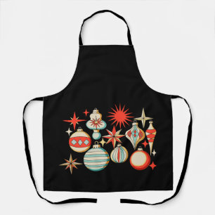 Retro vrolijk en helder modern kerst ornament schort