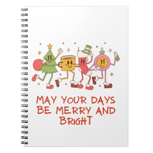 retro vrolijk en helder notitieboek (Voorkant)