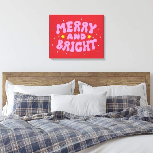 Retro vrolijk en helder vakantieontwerp canvas afdruk (Insitu (Slaapkamer))