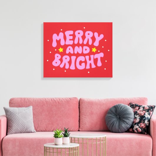 Retro vrolijk en helder vakantieontwerp canvas afdruk (Insitu (Woonkamer))