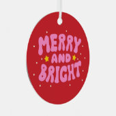 Retro vrolijk en helder vakantieontwerp metalen ornament