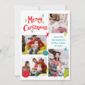 Retro vrolijk kerst foto collage kaart (Voorkant)