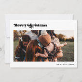 Retro  Vrolijk Kerstfeest 2 Foto Feestdagenkaart (Voorkant)