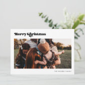 Retro  Vrolijk Kerstfeest 2 Foto Feestdagenkaart (Staand voorkant)