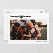 Retro  Vrolijk Kerstfeest 2 Foto Feestdagenkaart (Voorkant / Achterkant)