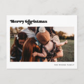 Retro  Vrolijk Kerstfeest 2 Foto Feestdagenkaart (Voorkant)