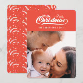 retro vrolijk kerstfeest. feestdagenkaart (Voorkant / Achterkant)