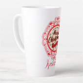 retro Vrolijk kerstfeest Latte Mok (Linkerhoek)