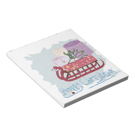 Retro. Vrolijk kerstfeest! Notitieblok (Schuin)