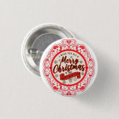 retro Vrolijk kerstfeest Ronde Button 3,2 Cm (Voorkant /achterkant)