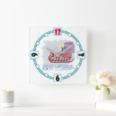 Retro. Vrolijk kerstfeest! Vierkante Klok (Huis)