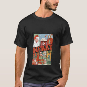 Retro Vrolijk Kerstmis Sinterklaas Rendier Lelijk T-shirt
