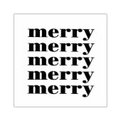 Retro "vrolijke" kerst 	rubberstempel (Afrduk)