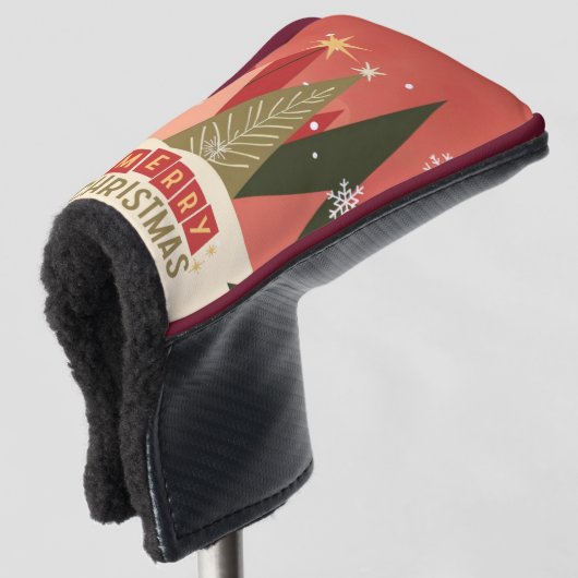 Retro/ Vrolijke Kerstboom Golfheadcover (3/4 voorkant)