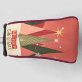 Retro/ Vrolijke Kerstboom Golfheadcover (Voorkant)