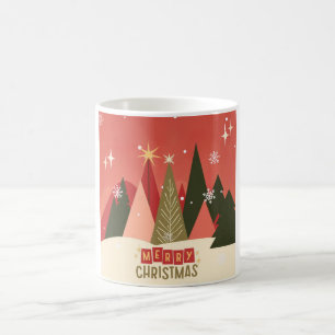 Retro/ Vrolijke Kerstboom Koffiemok