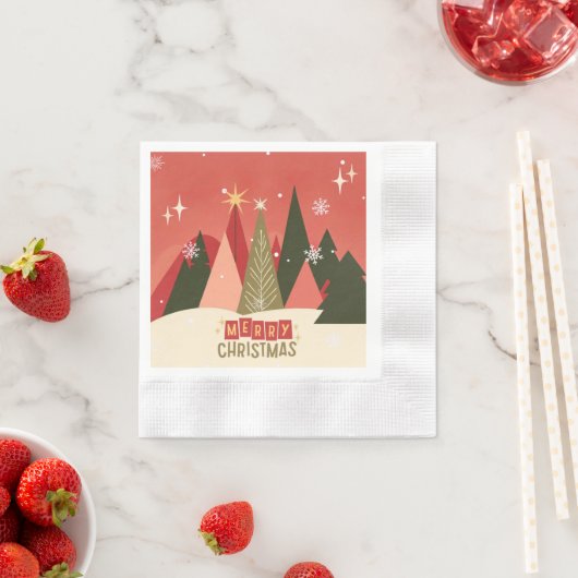 Retro/ Vrolijke Kerstboom Servet (Insitu)