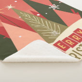 Retro/ Vrolijke Kerstboom Sherpa Deken (3/4)
