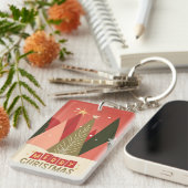 Retro/ Vrolijke Kerstboom Sleutelhanger (Voorkant Rechts)