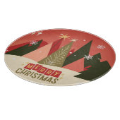 Retro/ Vrolijke Kerstboom Snijplank (Hoek)