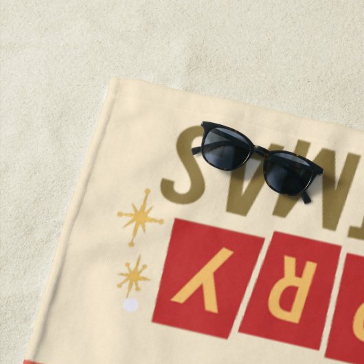 Retro/ Vrolijke Kerstboom Strandlaken (In situ)