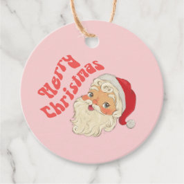 Retro Vrolijke Kerstmis Santa Gift Labels