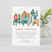 Retro Vrolijke Kerstvakantie Kaart (Staand voorkant)