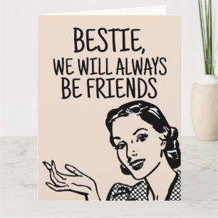 RETRO VROUW BESTIE VERJAARDAG GRAPPIGE KAARTEN
