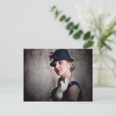  retro vrouw briefkaart (Staand voorkant)