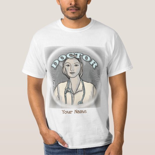 Retro Vrouw custom Doctor T-shirt (Voorkant)