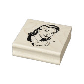 RETRO VROUW DIE RUBBER STEMPEL WIJZEN (Stempel)