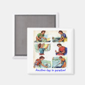 Retro vrouw - Een andere dag in het paradijs, Magneet (Voorkant / Achterkant)