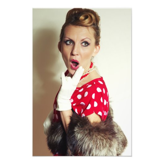  retro vrouw foto afdruk (Voorkant)