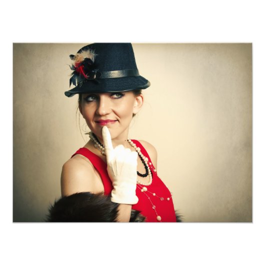 retro vrouw foto afdruk (Voorkant)