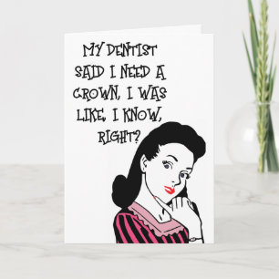 RETRO VROUW FUNNY KONINGIN VERJAARDAGSKAART KAART