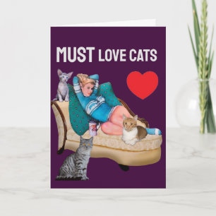 RETRO VROUW (HUISVROUW) KAT KATTEN BLANCO BINNENKA KAART