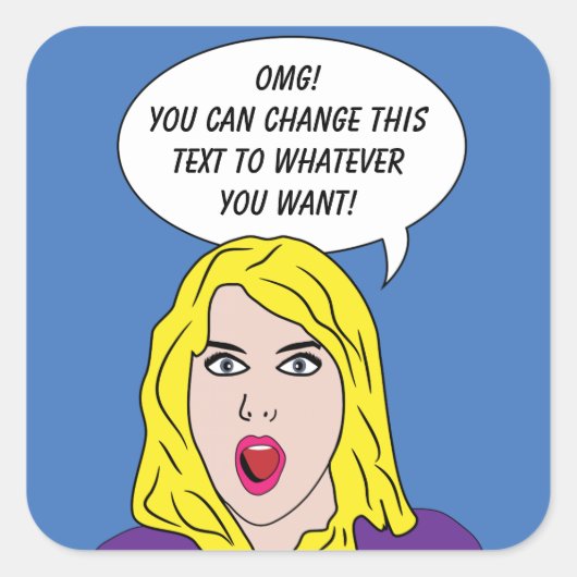 RETRO VROUW met JOUW TEKST aangepaste stickers (Voorkant)