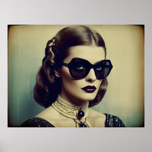 Retro vrouw met stijl poster (Voorkant)