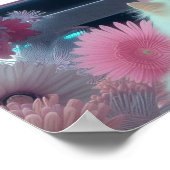 Retro  vrouw met witte katten poster (Hoek)