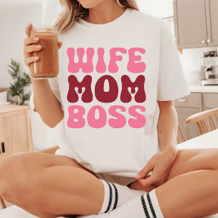 Retro Vrouw Moeder Baas T-shirt, Moederdag Cadeau T-shirt