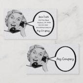 Retro Vrouw op Telefoon Visitekaartje (Voorkant / Achterkant)