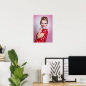  retro vrouw poster (Thuiskantoor)