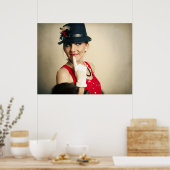  retro vrouw poster (Keuken)