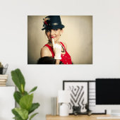  retro vrouw poster (Thuiskantoor)