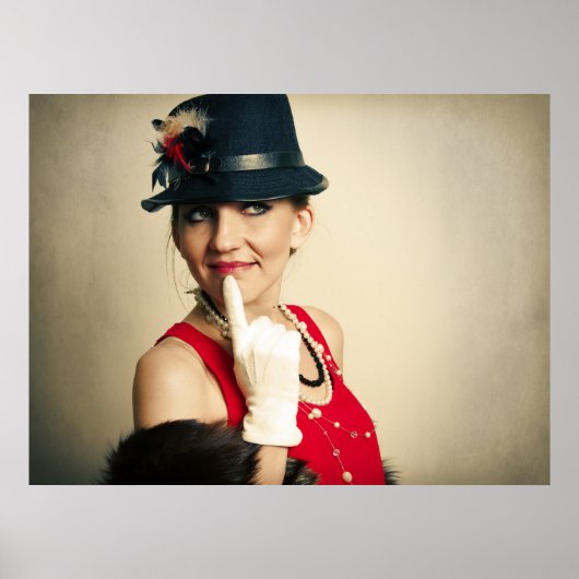  retro vrouw poster (Voorkant)